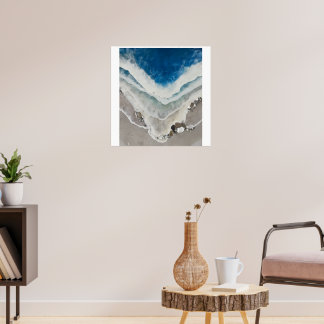 Impression d'art cristal de vagues océaniques