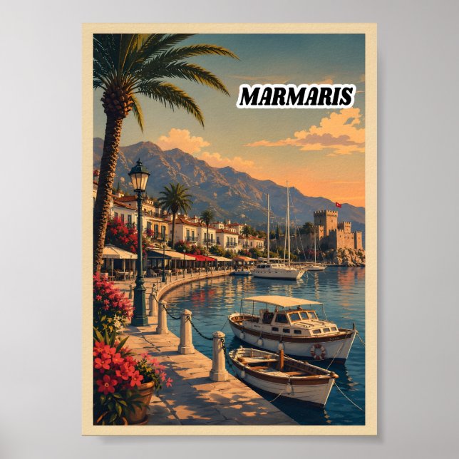 Impression d'art d'affiche de voyage à Marmaris Tu (Devant)