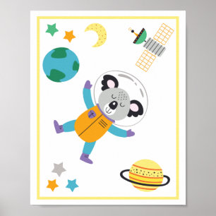 Impression d'art d'animaux de l'espace Koala