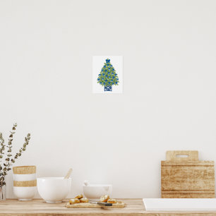 Impression d'art d'arbre de Noël en Chinoiserie