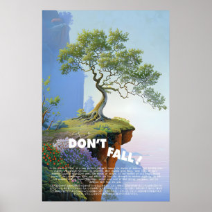 Impression d'art d'arbre sur la falaise inspirante