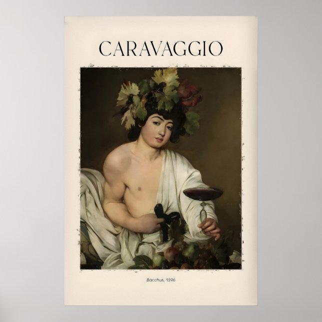 Impression d'art de Bacchus de Caravaggio - Dieu r (Devant)