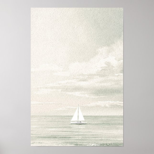 Impression d'art de bateau à voile côtier et océan (Devant)