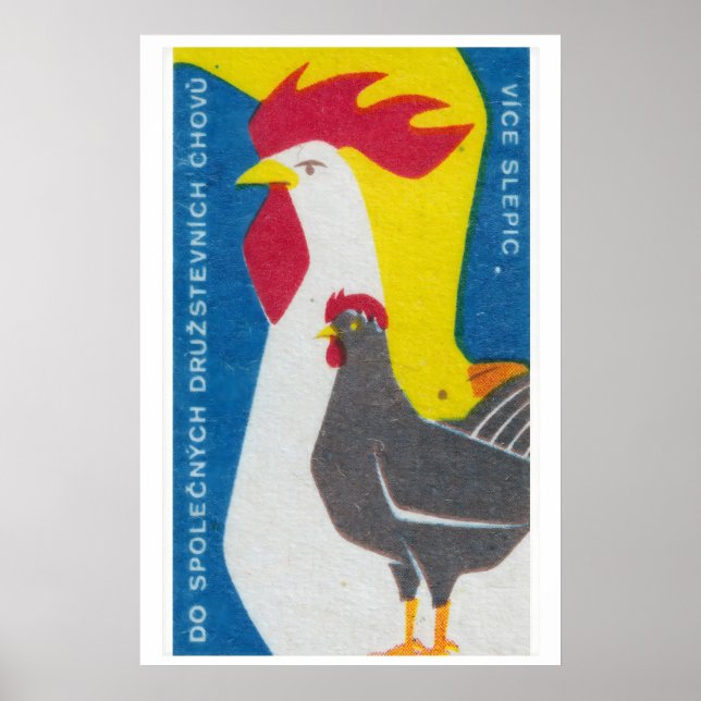 Impression d'art de boîte d'allumettes de Coq et P (Devant)