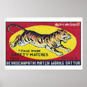 Impression d'art de boîte d'allumettes de Tigre sa