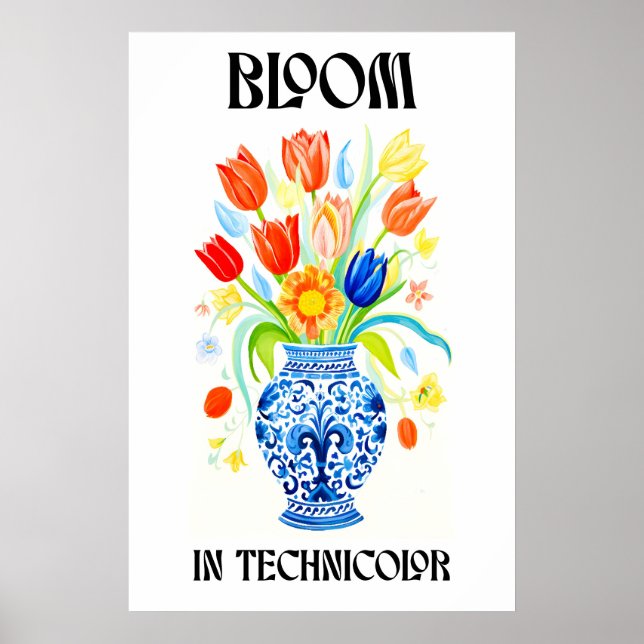 Impression d'art de bouquet floral Tulipes dans un (Devant)
