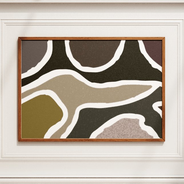 Impression d'art de bureau chic aux formes organiq (In-situ example (this print comes UNFRAMED))