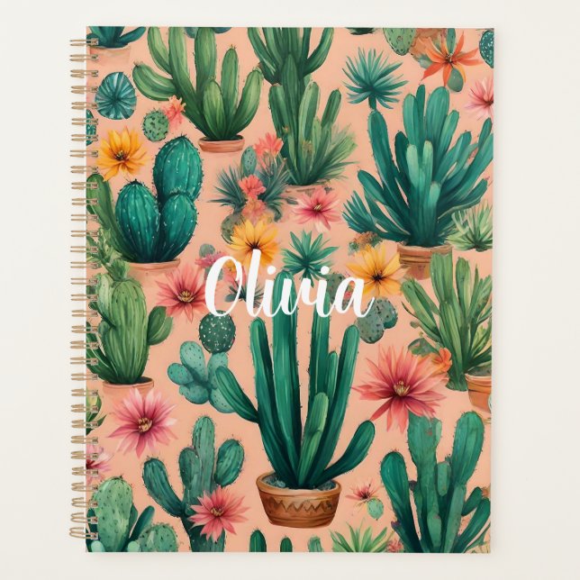 Impression d'art de cactus boho personnalisée (Devant)