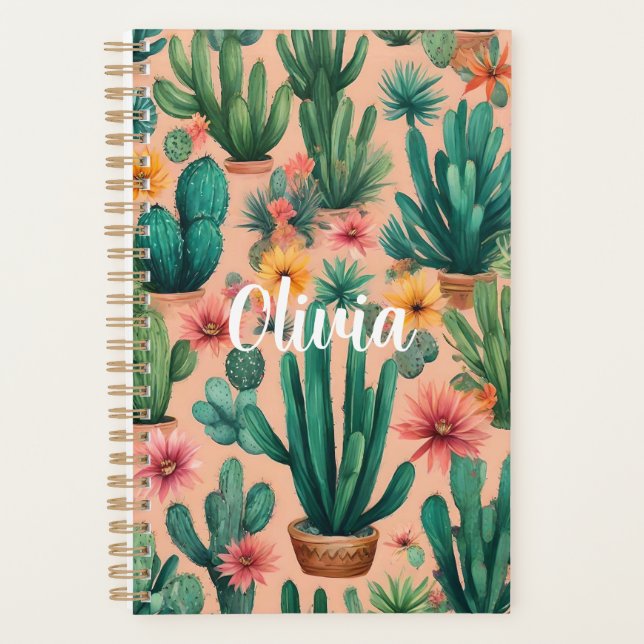 Impression d'art de cactus boho personnalisée (Devant)