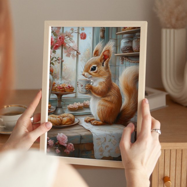 Impression d'art de café de l'écureuil fantaisiste (Créateur téléchargé)