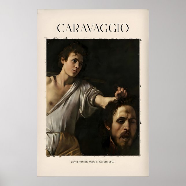 Impression d'art de Caravage - David avec la tête  (Devant)