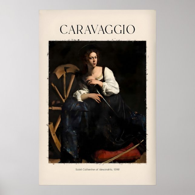 Impression d'art de Caravage - Sainte Catherine de (Devant)