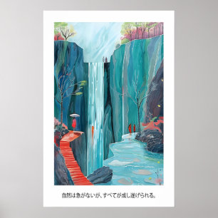 Impression d'art de cascade japonaise Paysage de j