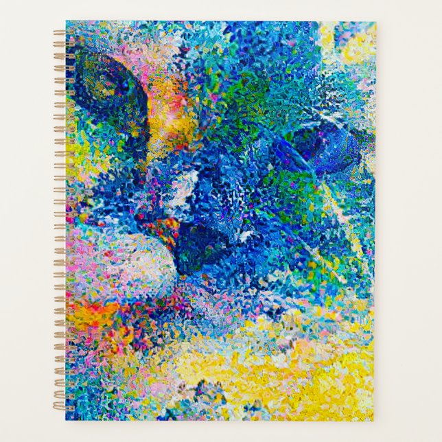 Impression d'art de chat abstrait vibrant (Devant)