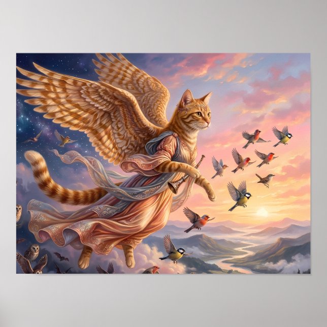 Impression d'art de chat ange  (Devant)