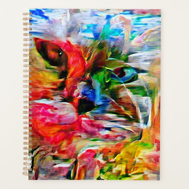 Impression d'art de chat expressionniste abstrait  (Devant)