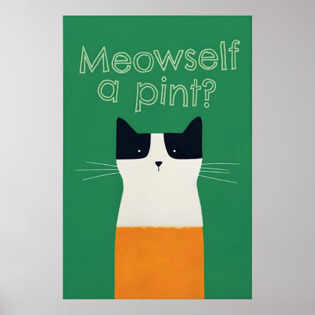 Impression d'art de chat irlandais drôle Meowself  (Devant)