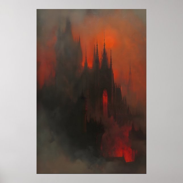 Impression d'art de château gothique sombre Dracul (Devant)