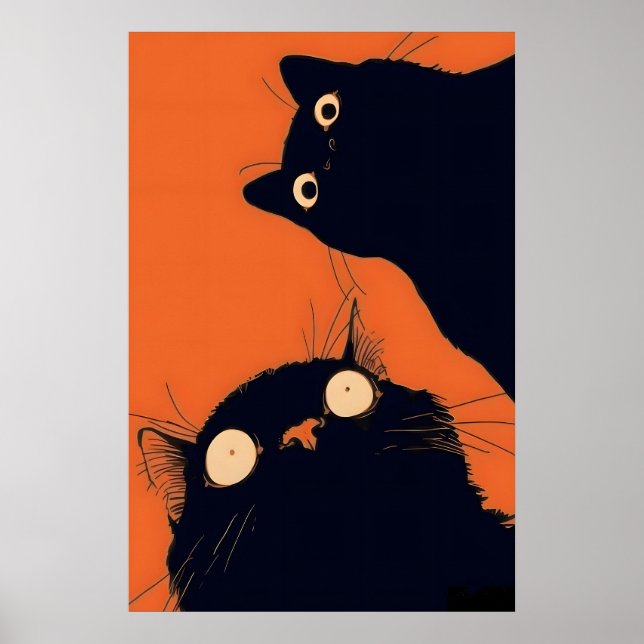 Impression d'art de chats noirs Anime Pop Art, ama (Devant)