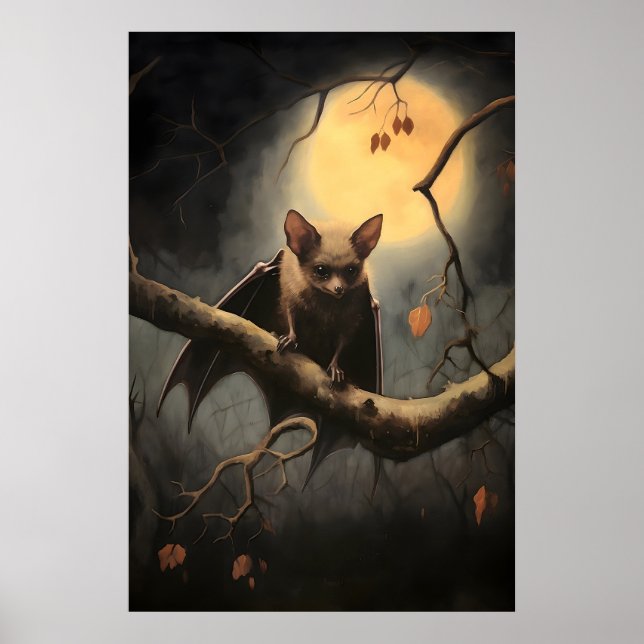 Impression d'art de chauve-souris lunaire, Dark Co (Devant)