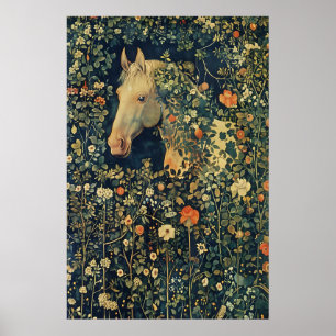 Impression d'art de cheval floral Illustration bot