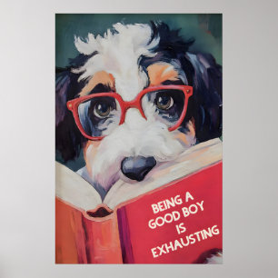 Impression d'art de chien Bernedoodle fantaisiste