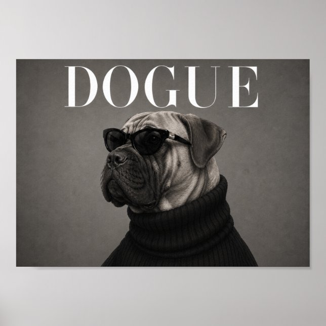 Impression d'art de chien chic Bullmastiff (Devant)