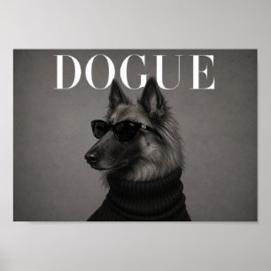 Impression d'art de chien chic Fashion Belge Tervu