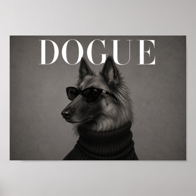 Impression d'art de chien chic Fashion Belge Tervu (Devant)