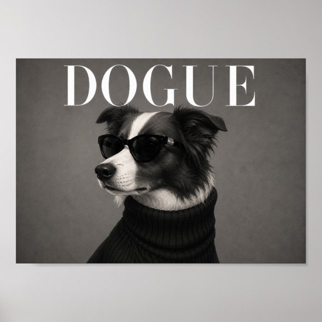 Impression d'art de chien chic Fashion Border Coll (Devant)