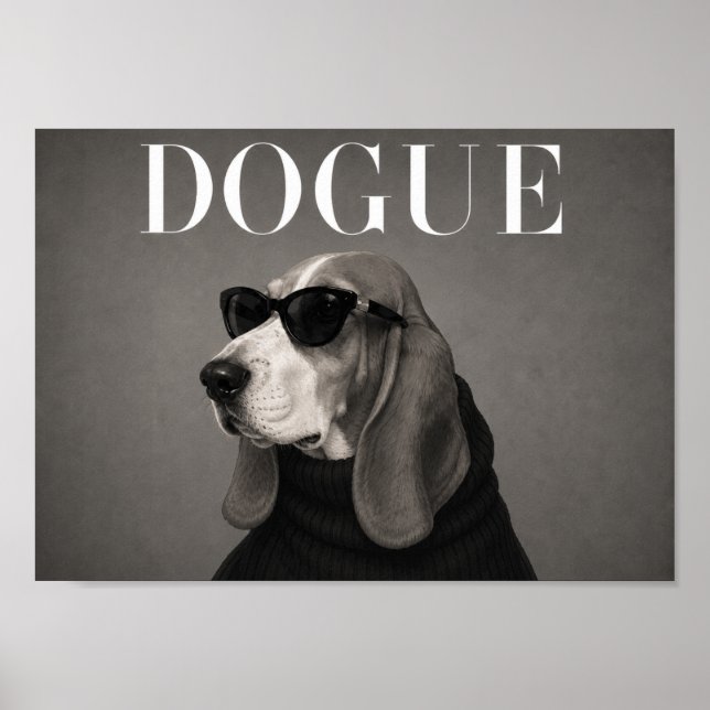 Impression d'art de chien de mode Basset Hound (Devant)