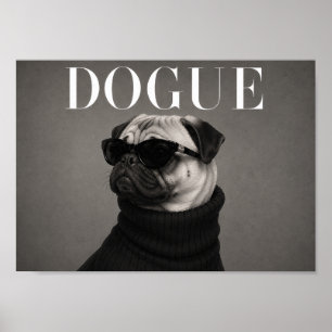 Impression d'art de chien de mode Pug Editorial
