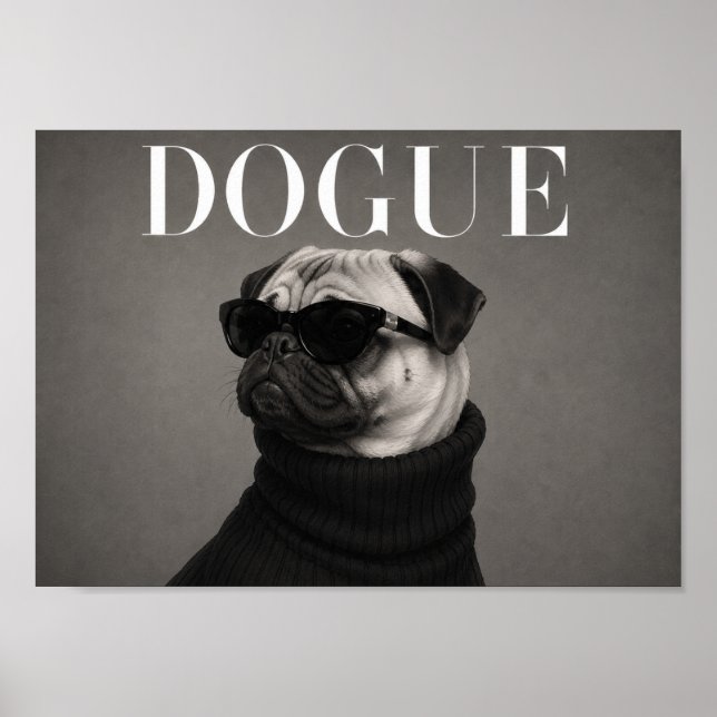 Impression d'art de chien de mode Pug Editorial (Devant)