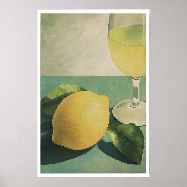Impression d'art de cocktail vintage au citron et  (Devant)