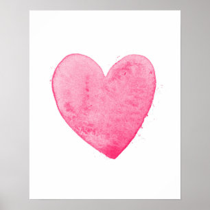 Impression d'art de cœur rose vif
