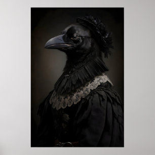 Impression d'art de corbeau gothique Affiche de co