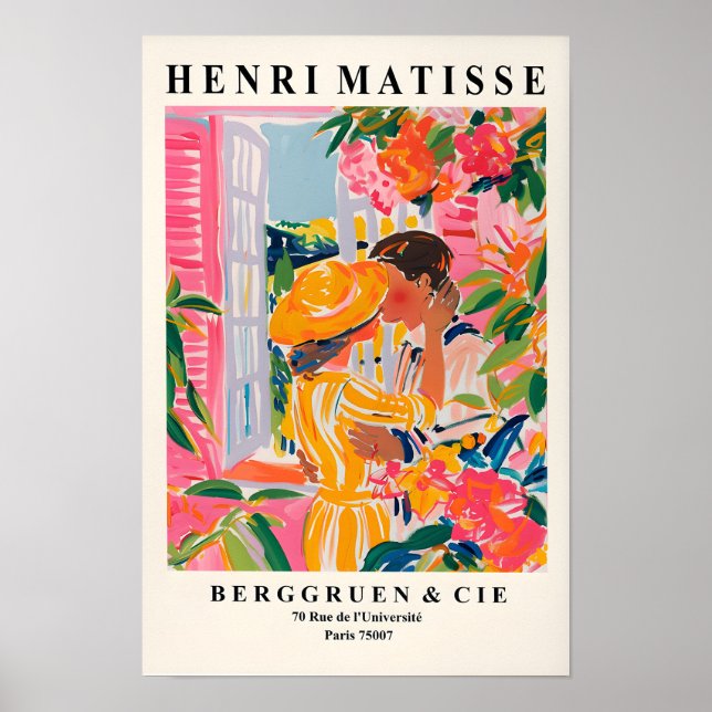 Impression d'art de couple, Affiche de baiser, Hen (Devant)
