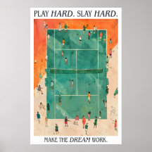 Impression d'art de court de tennis Jouez fort Tue