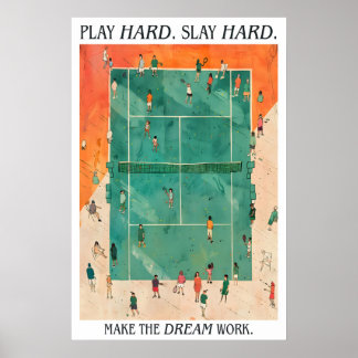 Impression d'art de court de tennis Jouez fort Tue