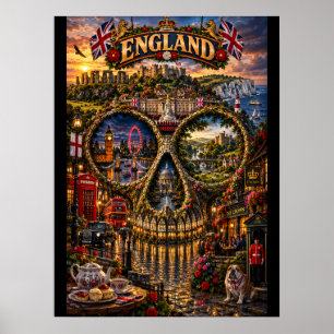 Impression d'art de crâne d'Angleterre État d'es
