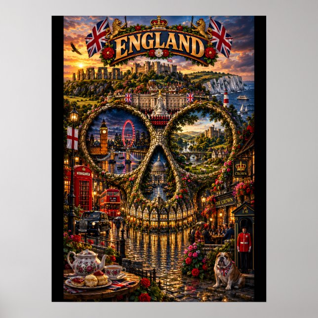 Impression d'art de crâne d'Angleterre | État d'es (Devant)