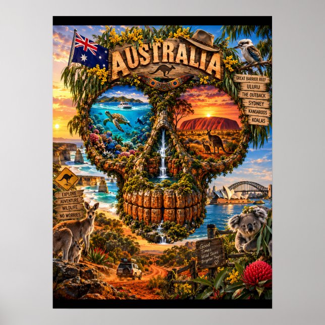 Impression d'art de crâne d'Australie | État d'esp (Devant)