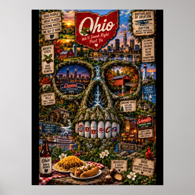 Impression d'art de crâne de l'Ohio | État d'espri (Devant)