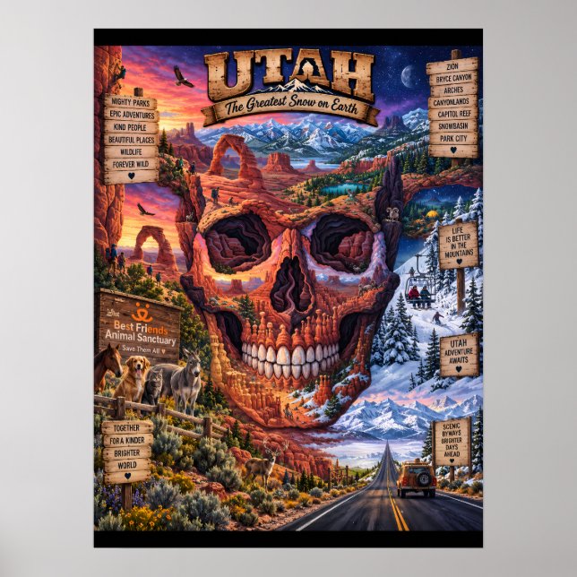 Impression d'art de crâne de l'Utah | État d'espri (Devant)