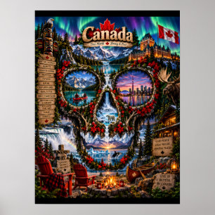 Impression d'art de crâne du Canada État d'espri