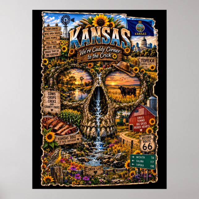 Impression d'art de crâne du Kansas | État d'espri (Devant)