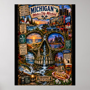 Impression d'art de crâne du Michigan   État d'esp