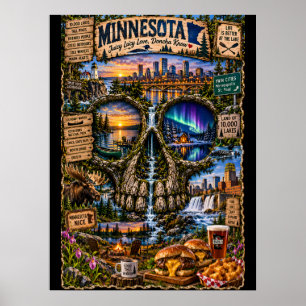 Impression d'art de crâne du Minnesota   État d'es