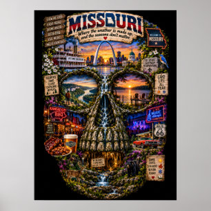 Impression d'art de crâne du Missouri   État d'esp