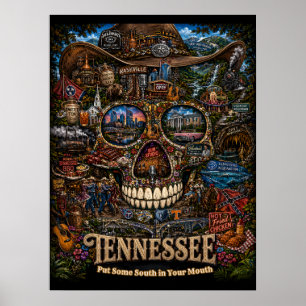 Impression d'art de crâne du Tennessee État d'es